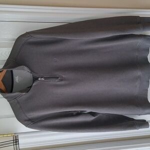 IZOD Men's Charcoal 1/4 Zip-Up Sweatshirt With Stand Up Collar